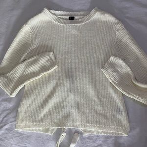 White knitted sweater